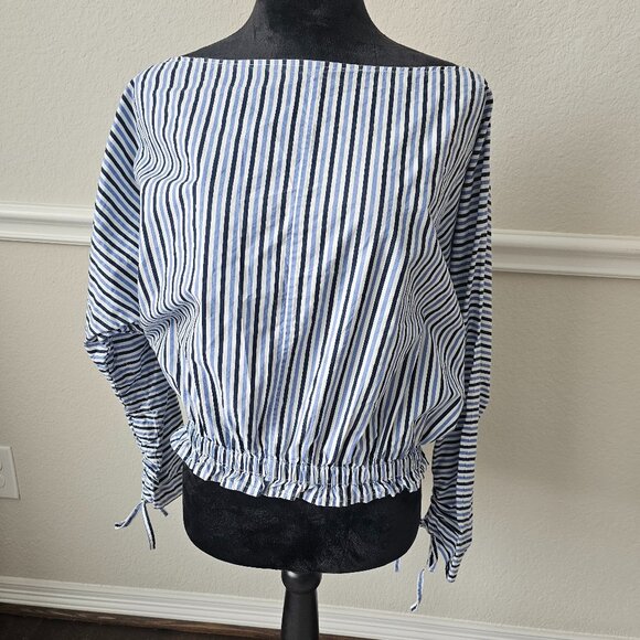 Scotch and Soda Women's Blue Stripped Shirt - Picture 7 of 8